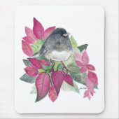 Junco Dark Mit Augen Watercolor Art Mousepad (Vorne)