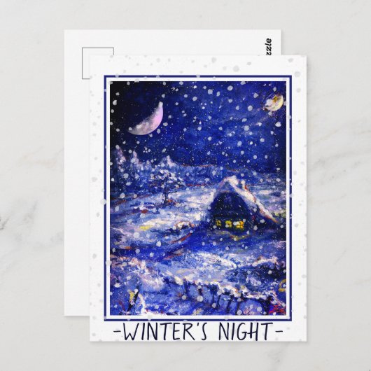 Junction Card Nr. 49: Winternacht. Moon Crescent Postkarte (Vorne/Hinten)