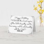 June 8 Bible Birthday card with Micah Verse Karte (Gelbe Blume)