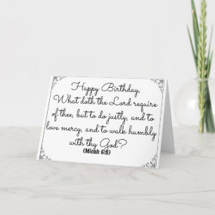 June 8 Bible Birthday card with Micah Verse Karte
