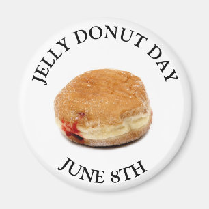 JUNE 8. Jelly Donut Day Food Holiday Magnet