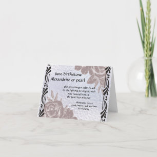 June Alexandrite & Pearl Birthstone Card Karte