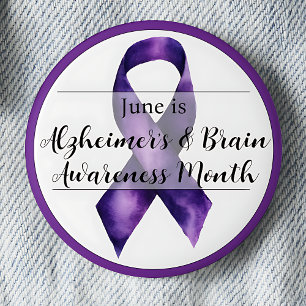 June Alzheimer & Brain Awareness Month Button