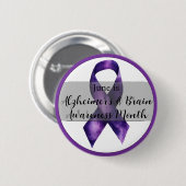 June Alzheimer & Brain Awareness Month Button (Vorne & Hinten)