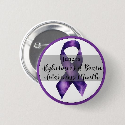 June Alzheimer & Brain Awareness Month Button (Vorne & Hinten)