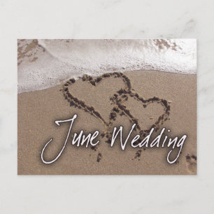 June Beach Hochzeit in Urlaubsort Postcard Postkarte