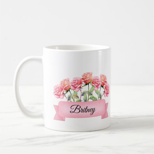 June Birth Blume Custom Rose Kaffeetasse (Links)