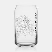 June Birth Blume Honeysuckle mit Individuelle Name Dosenglas (Vorderseite)