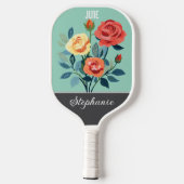 June Birth Blume Individuelle Name Pickleball Schläger (Rückseite)