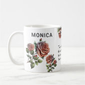 June Birth Blume Rose Name hinzufügen Kaffeetasse (Links)