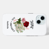 JUNE Birth Month Blume Individuelle Name Case-Mate iPhone Hülle (Rückseite (Horizontal))