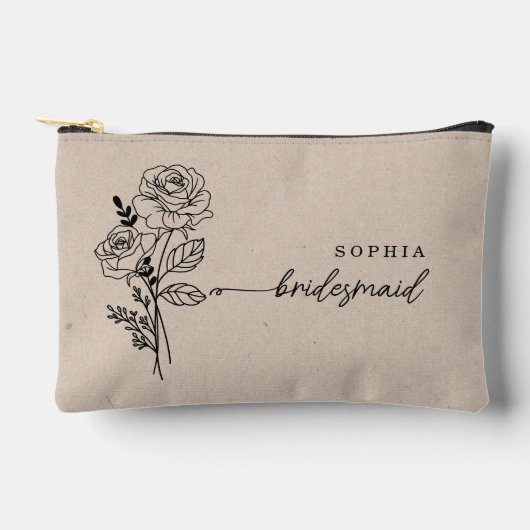 June Birth Month Blume Personalisiert Bridesmaid Zubehörtasche (Vorderseite)