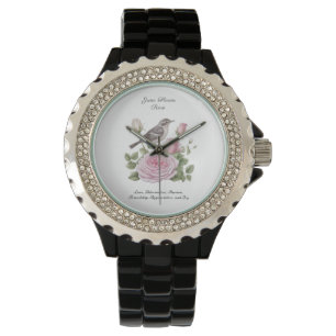 June Birth Month Blume Rose Elegante Armbanduhr
