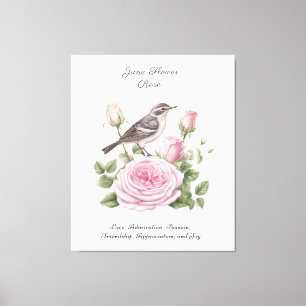 June Birth Month Blume Rose Elegante Leinwanddruck