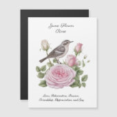 June Birth Month Blume Rose Elegante Magnetkarte (Vorne/Hinten)