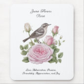 June Birth Month Blume Rose Elegante Mousepad (Vorne)
