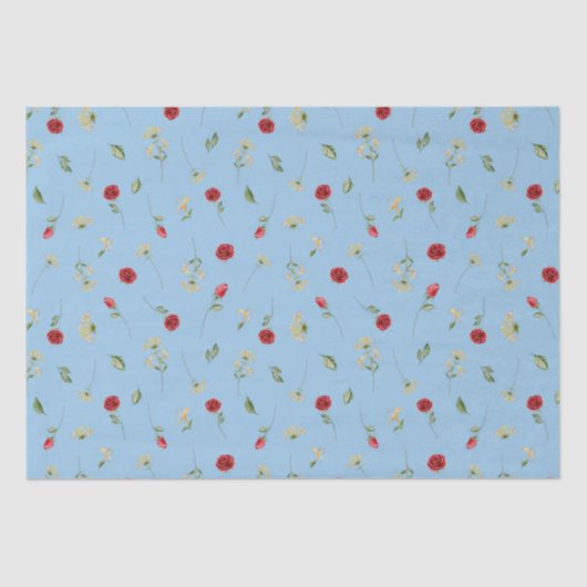 June Birth Month Blume Rose Honeysuckle Seidenpapier (Vorderseite)