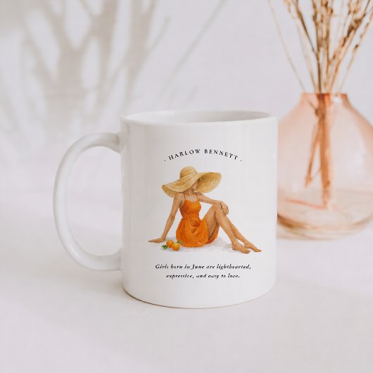 June Birth Month Girl | Monogram  Kaffeetasse