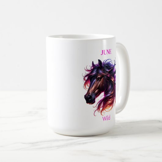 June Birth Month Spirit Animal Horse Kaffeetasse (VorderseiteRechts)