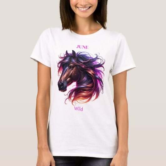 June Birth Month Spirit Animal Horse T-Shirt (Vorderseite)
