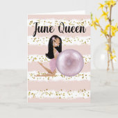 June Birthday Card June Queen Karte (Gelbe Blume)