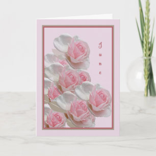 June Birthday Card mit rosa Roses Karte