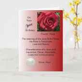 June Birthday Card - Rose und Pearl Karte (Gelbe Blume)