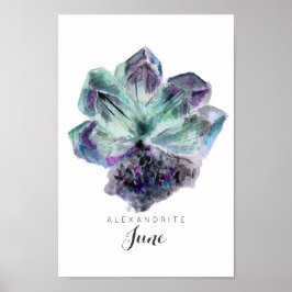 June Birthstone - Alexandrite Watercolor | Poster