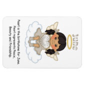June Birthstone Angel Black Premium Magnet (Horizontal)