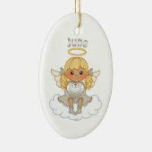 June Birthstone Angel Blonde Keramik Ornament (Rechts)