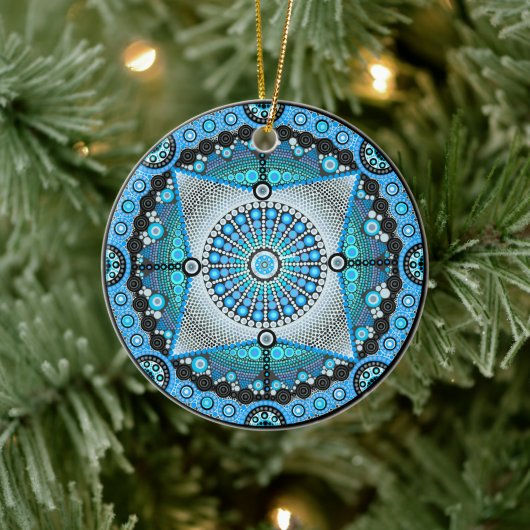 June Birthstone Moonstone Mandala Ornament (Baum)