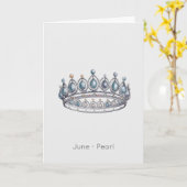 June Birthstone Pearl Crown Geburtstagskarte Karte (Gelbe Blume)