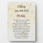 June Birthstone Pearl Design Fotoplatte (Vorderseite)