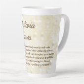June Birthstone Pearl Design Milchtasse (Rechte Ecke)
