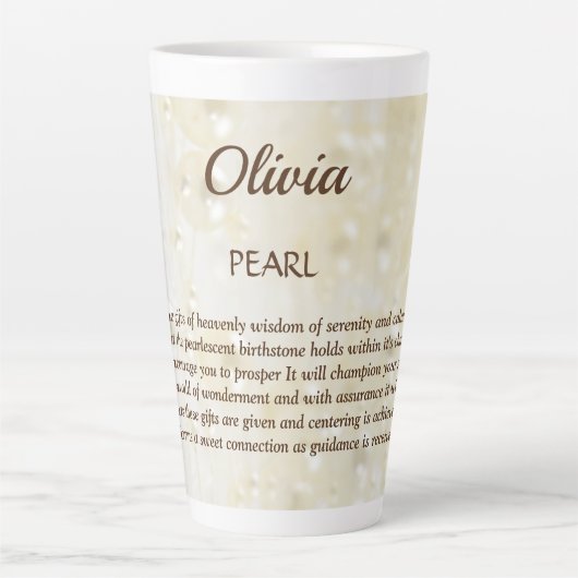 June Birthstone Pearl Design Milchtasse (Vorderseite)