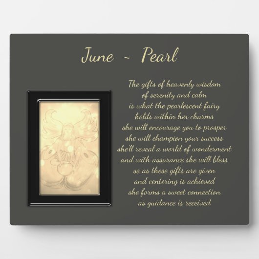 June Birthstone Pearl Fotoplatte (Vorderseite)