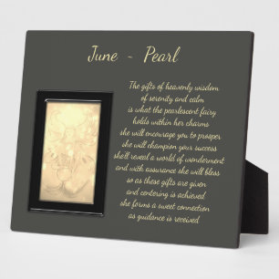 June Birthstone Pearl Fotoplatte