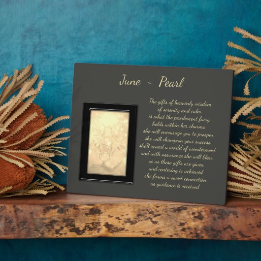 June Birthstone Pearl Fotoplatte (Seite)