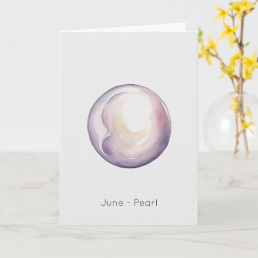 June Birthstone Pearl Happy Birthday Card Karte (Gelbe Blume)