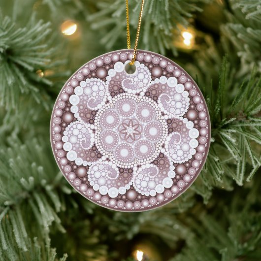 June Birthstone Pearl Mandala Ornament (Baum)