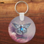 June Birthstone Schlüsselanhänger - Moonstone Moth (Vorderseite)