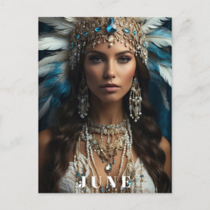 *~ JUNE Boho Frau GEBURTSTAG PERLEN AP53 Postkarte