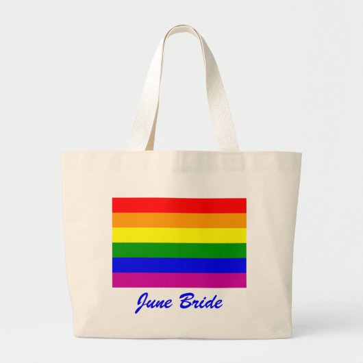 June Bride/Gay Pride Jumbo Stoffbeutel (Vorne)