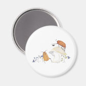 June Bugs, Mushroom und Blue Blumen Magnet (Vorderseite/Rückseite)