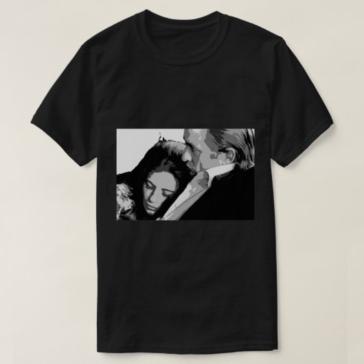 June Carter Cash und Johnny Cash Black und White P T-Shirt (Design vorne)