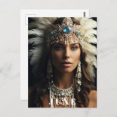 *~ JUNE Frau BIRTHDAY PEARLS Boho AP53 Postkarte (Vorne/Hinten)