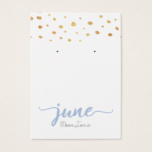June Moonstone Birthstone Earring Display Card