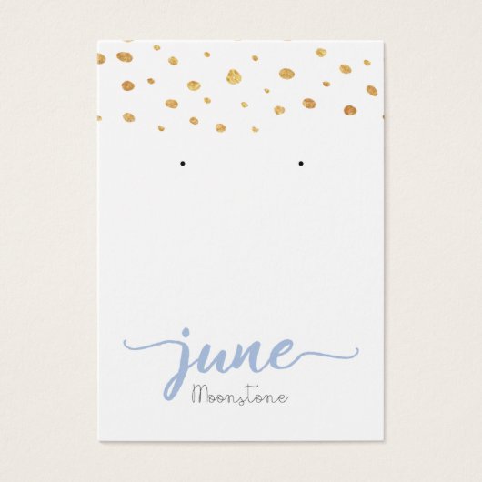 June Moonstone Birthstone Earring Display Card (Vorderseite)