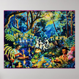 June Naive Folk Art Summer Celebration Poster