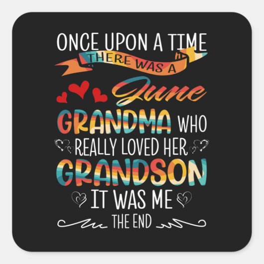 June Oma, die ihre Enkel wirklich liebte Quadratischer Aufkleber (Vorderseite)
